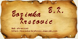 Božinka Krstović vizit kartica